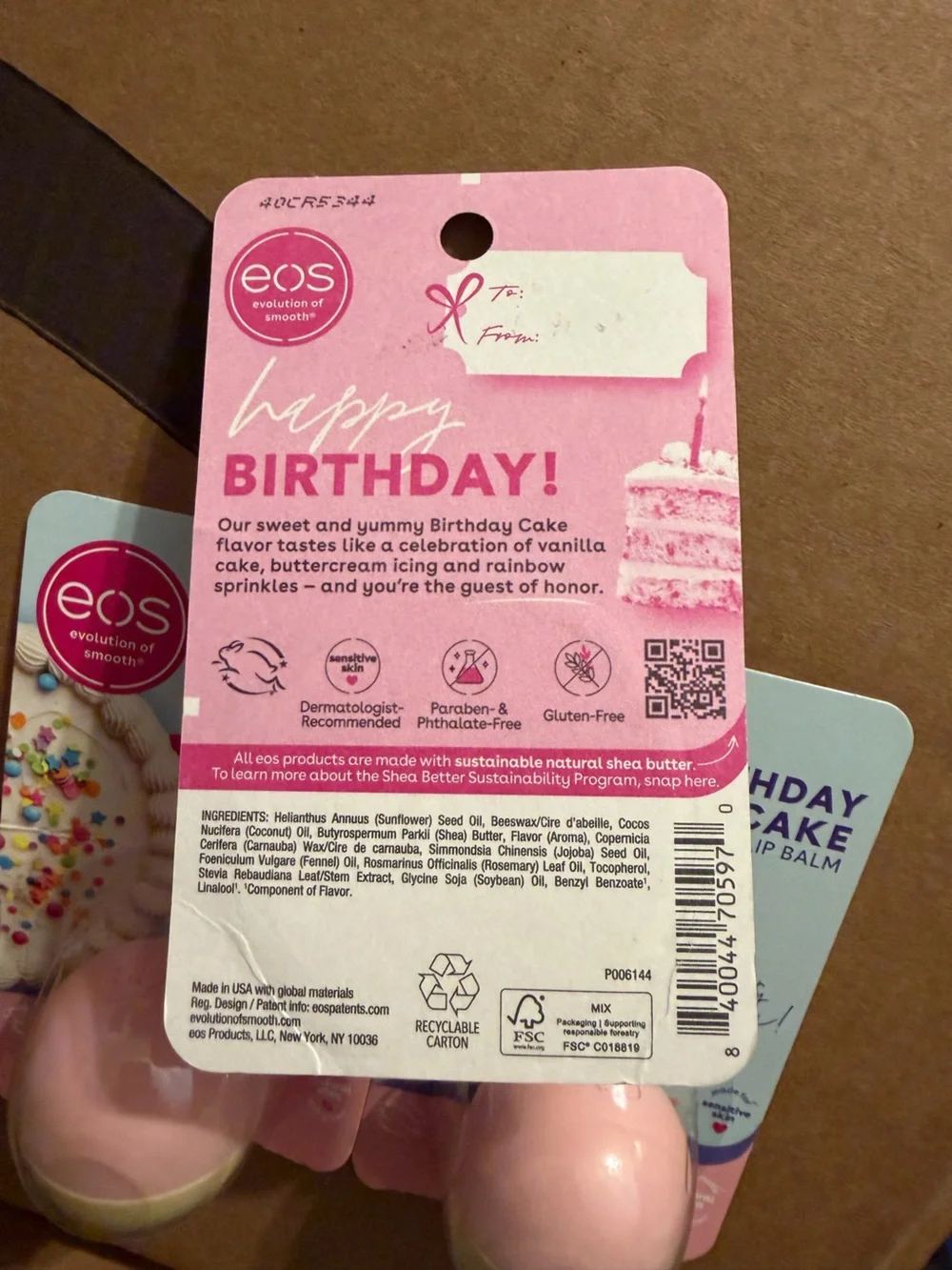 eos Birthday Cake Smooth Lip Balm 3 Pack Limited Edition Vanilla Cake Scent FC1